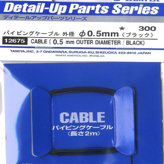 TAMIYA 12675 BLACK CABLE 0.5mm/2M