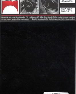 SCALE MOTORSPORT Carbon Fiber Decals Twill Weave Black/Pewter 1/24 Sheet Size is 185mmx115mm