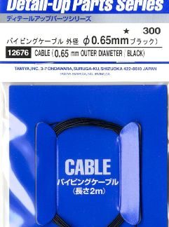 TAMIYA 12676  BLACK CABLE 0.65mm/2m