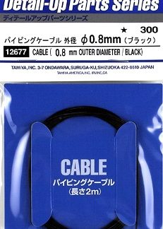 TAMIYA 12677  BLACK CABLE 0.8mm/2m