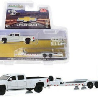 GREENLIGHT CHEVROLET SILVERADO 3500HD 2018 + HEAVY DUTY TRAILER 1/64