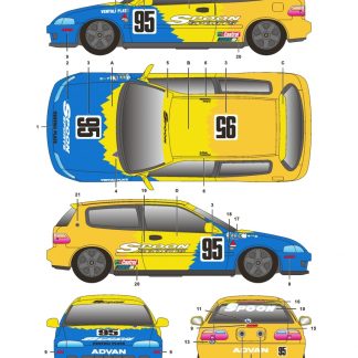 SK DECALS - HONDA CIVIC EG-6 SPOON DECAL SET  1/24  SK-24035