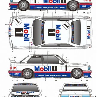 S.K DECALS - BMW ME E30 MACAU GUIA 1992 MOBIL 1  1/24  SK-24052