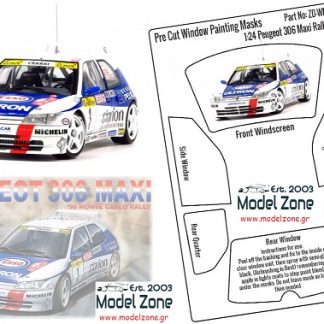 PEUGEOT 306 MAXI RALLY  WINDOW PAINTING MASKS  1/24  ZD-WM-0082