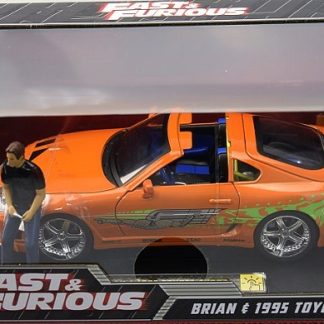 JADA - F+F1 BRAIN'S TOYOTA SUPRA + FIGURE + WORKING LIGHTS  1/18
