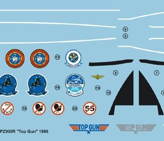 BLUE STUFF - KAWASAKI GPZ900 TOP GUN DECALS 1986 1/12 12-037
