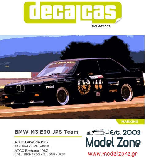 BMW M3 E30 - JPS TEAM ATCC AUSTRALIA 1987 1/24 DCL-DEC003