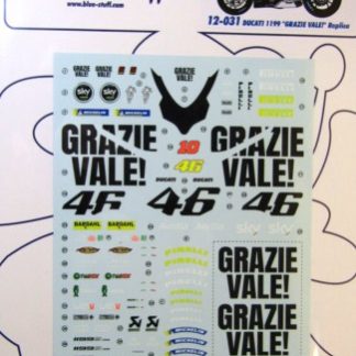BLUE STUFF - DUCATI 1199 "GRAZIE VALE" DECALS 1/12 12-031