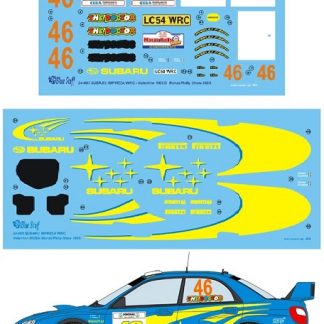 BLUE STUFF DECALS - SUBARU IMPREZA WRC VALENTINO ROSSI MONZA RALLY SHOW 2005 1/24  24-005