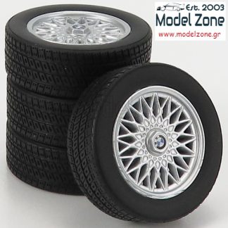 K+K - BMW E30 17-inch WHEEL+TYRE SET  1/18  KKDCACC030