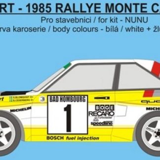 REJI DECALS  AUDI QUATTRO SPORT - Audi Sport Team by HB International - Monte Carlo Rally 1985 1/24 REJI347
