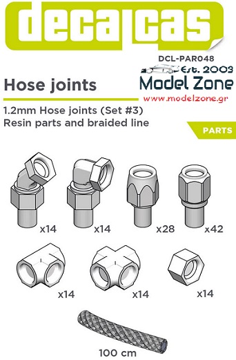 HOSE JOINTS 1.2mm + BRAIDED LINE SET-3 DCL-PAR048