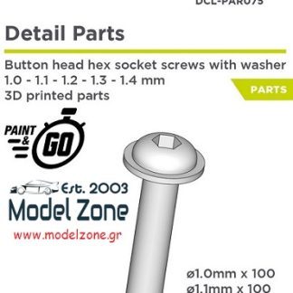 BUTTON HEAD HEX SOCKET SCREWS + WASHER 1.0/1.1/1.2/1.3/1.4mm  DCL-PAR075