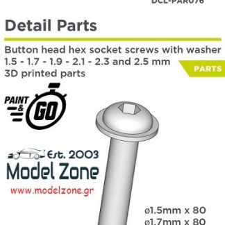 BUTTON HEAD HEX SOCKET SCREWS + WASHER 1.5/1.7/2.1/2.3/2.5mm  DCL-PAR076