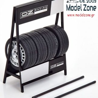 IXO - OZ RACING COMPOMOTIVE WHEEL SET + RACK  1/18  18SET006W