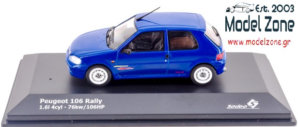 SOLIDO – PEUGEOT 106 RALLY PH.2 BLUE  1/43  S4312102