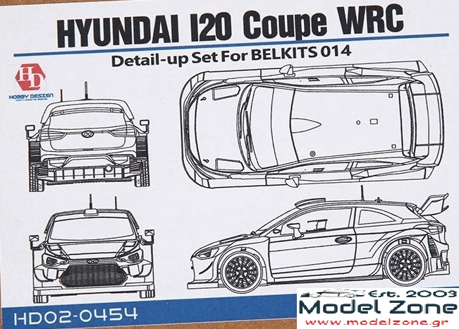 HOBBY DESIGN – HYUNDAI I20 WRC BELKITS DETAIL UP SET  1/24  HD02-0454