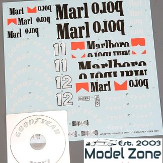 HOBBY DESIGN - McLAREN MP4/4 1988 MARLBORO DECALS  1/12  HD04-0190