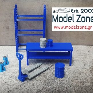SMALL GARAGE EQUIPMENT SET (BLUE) 1/18  DT31892