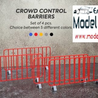 CROWD CONTROL BARRIERS x 4 BLACK 1/18 DT31819