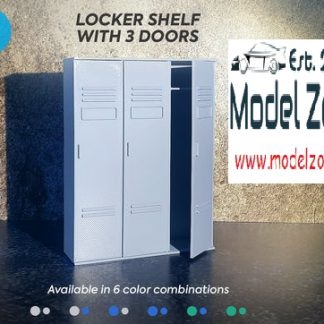 LOCKER SHELF 3-DOORS (BLUE DOORS - GREY BACK) 1/18  DT31871