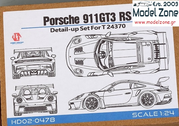 HOBBY DESIGN – PORSCHE 911 GT3 RS DETAIL UP SET  1/24  HD02-0478
