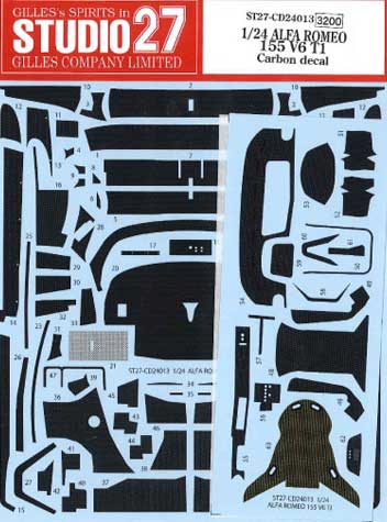 STUDIO27 – ALFA ROMEO 155 V6 CARBON DECALS 1/24 ST27-24013